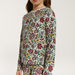 Juniors Floral Print T-shirt with Round Neck and Long Sleeves-T Shirts-thumbnailMobile-2