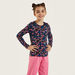 Juniors All-Over Floral Print T-shirt with Long Sleeves-T Shirts-thumbnailMobile-0
