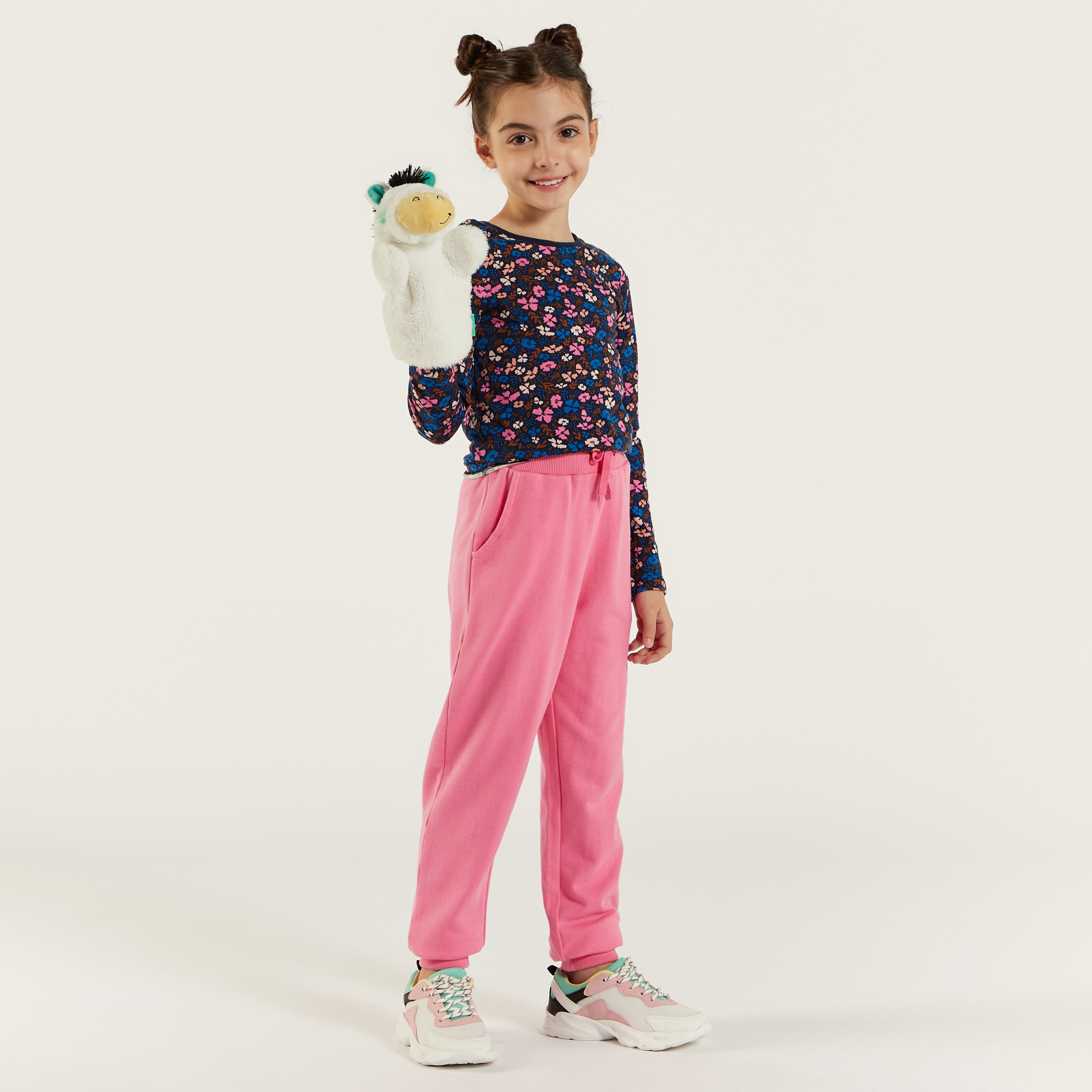 Juniors All-Over Floral Print T-shirt with Long Sleeves-girls-clothing-schoolwear-tshirts-image-2