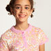 Juniors Floral Print Polo T-shirt with Short Sleeves and Button Closure-T Shirts-thumbnail-2