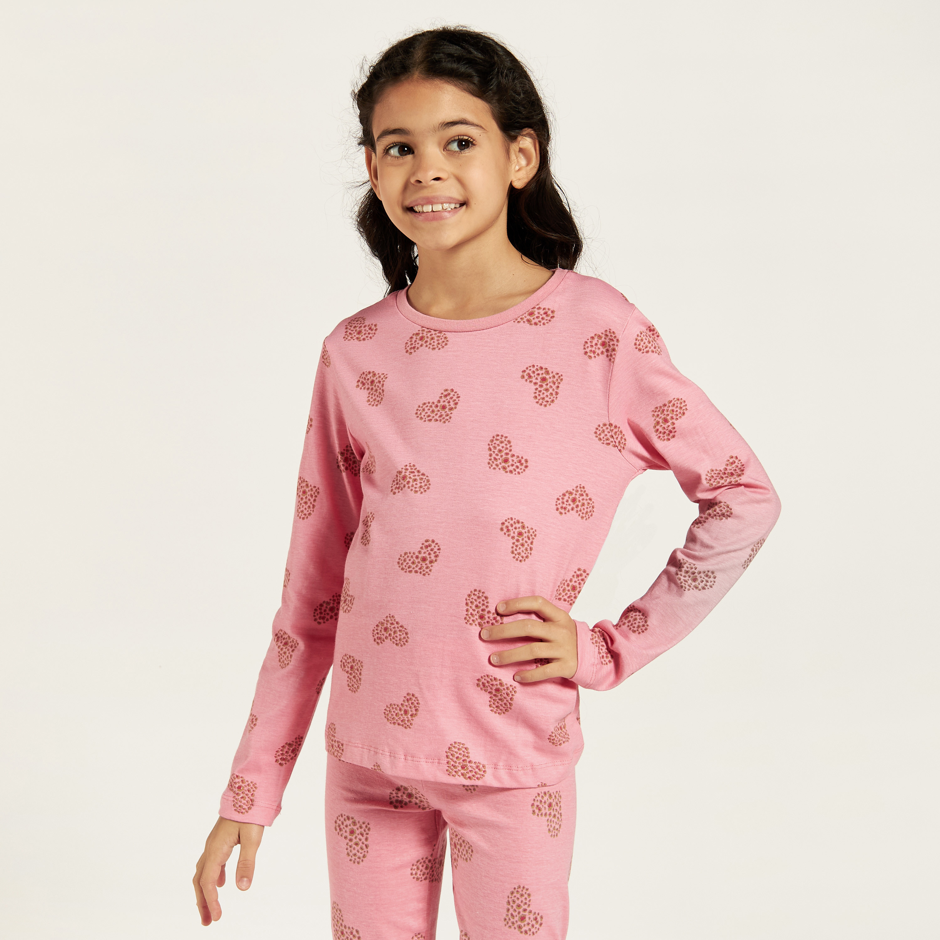 Juniors Printed Round Neck T-shirt with Long Sleeves - Set of 3-girls-clothing-schoolwear-tshirts-image-5