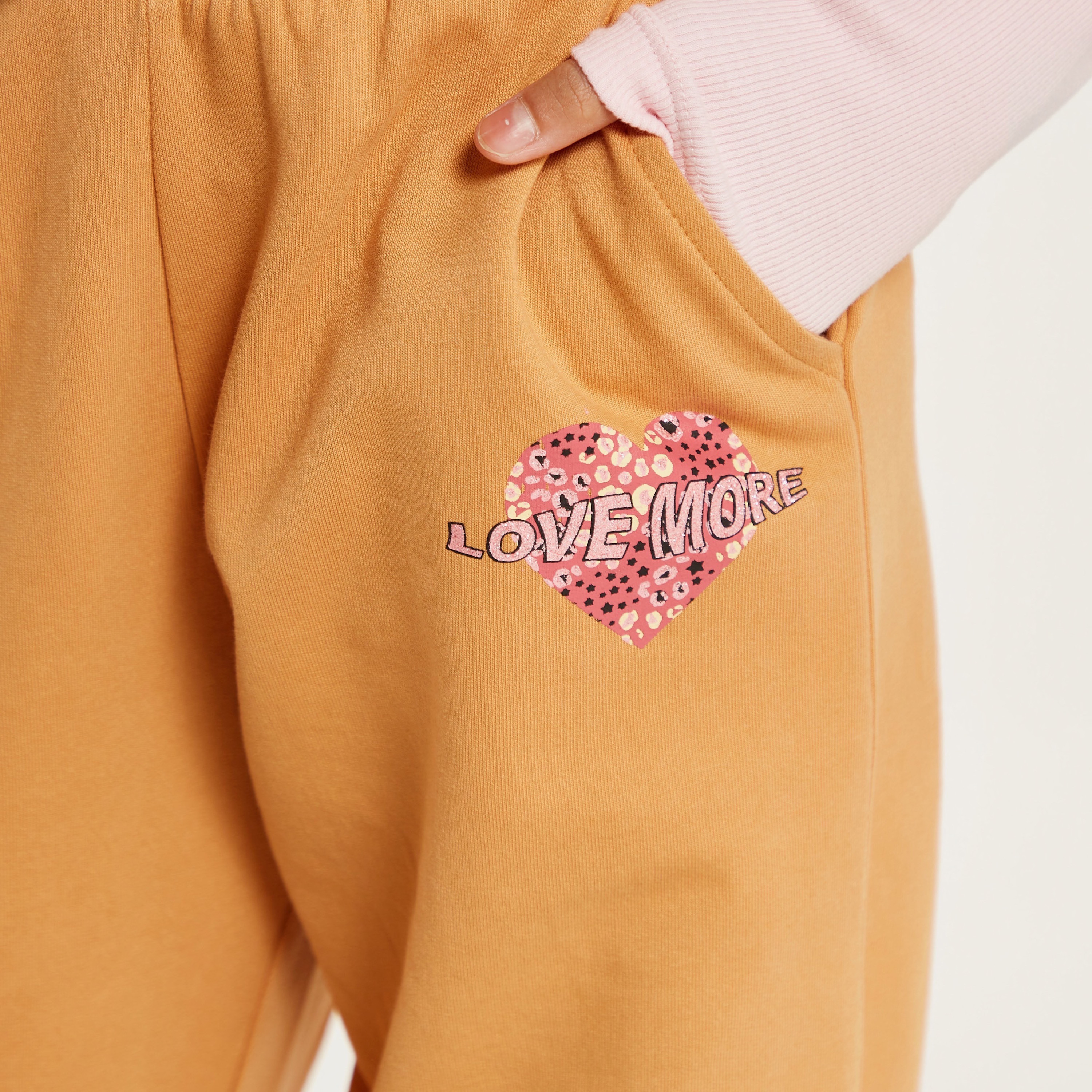 Juniors Glitter Print Joggers with Drawstring Closure and Pockets-girls-clothing-bottoms-joggersandtrackpants-image-3
