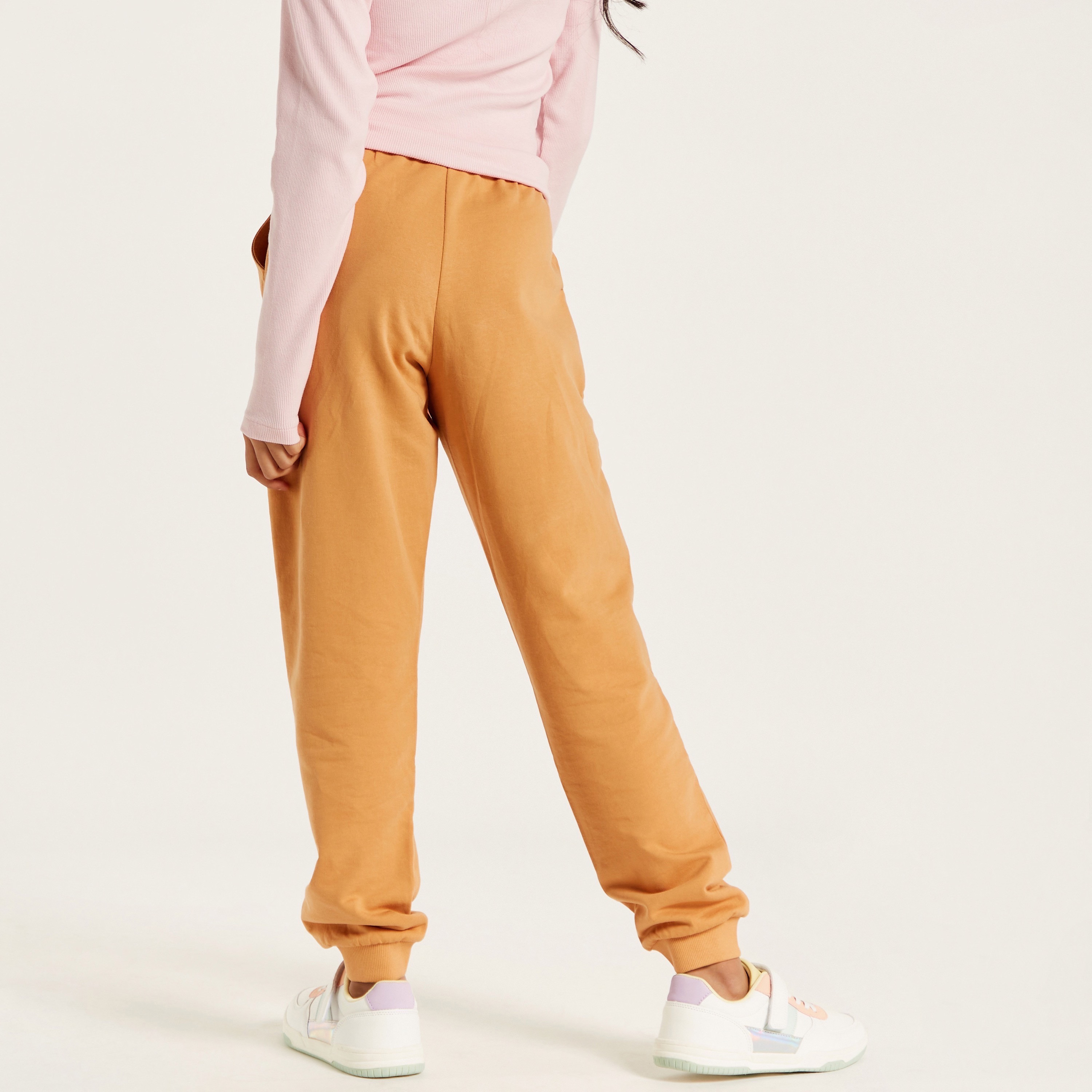 Juniors Glitter Print Joggers with Drawstring Closure and Pockets-girls-clothing-bottoms-joggersandtrackpants-image-4
