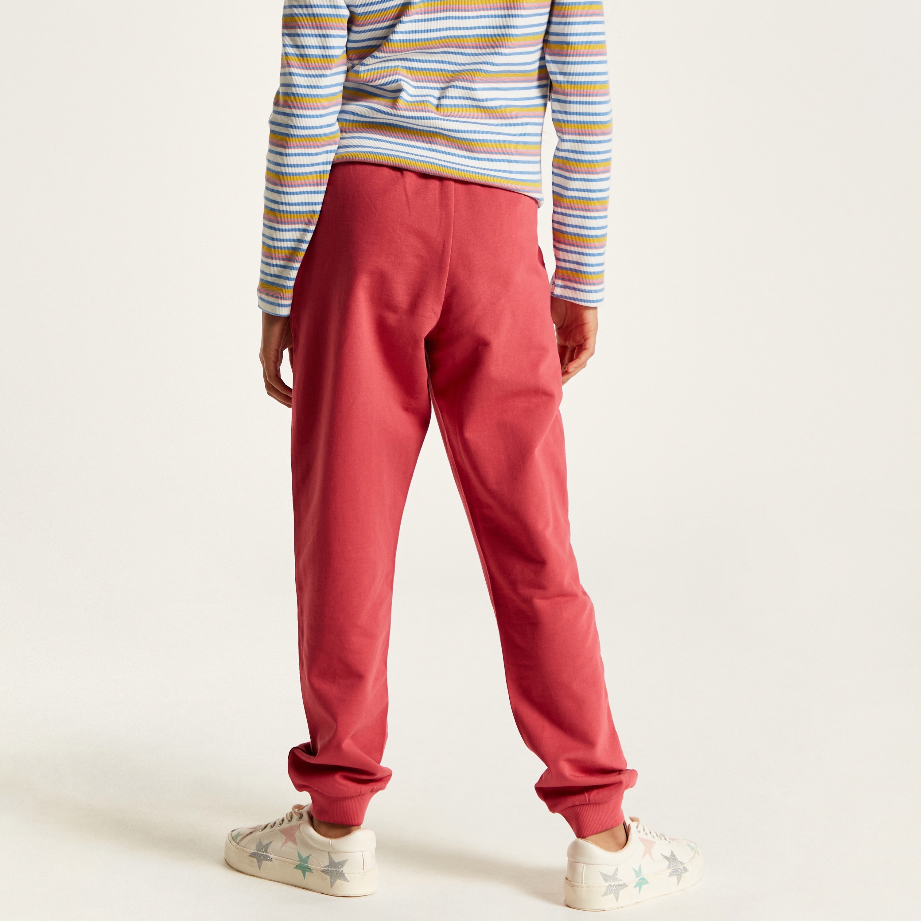 Juniors Glitter Print Joggers with Drawstring Closure and Pockets-girls-clothing-bottoms-joggersandtrackpants-image-4