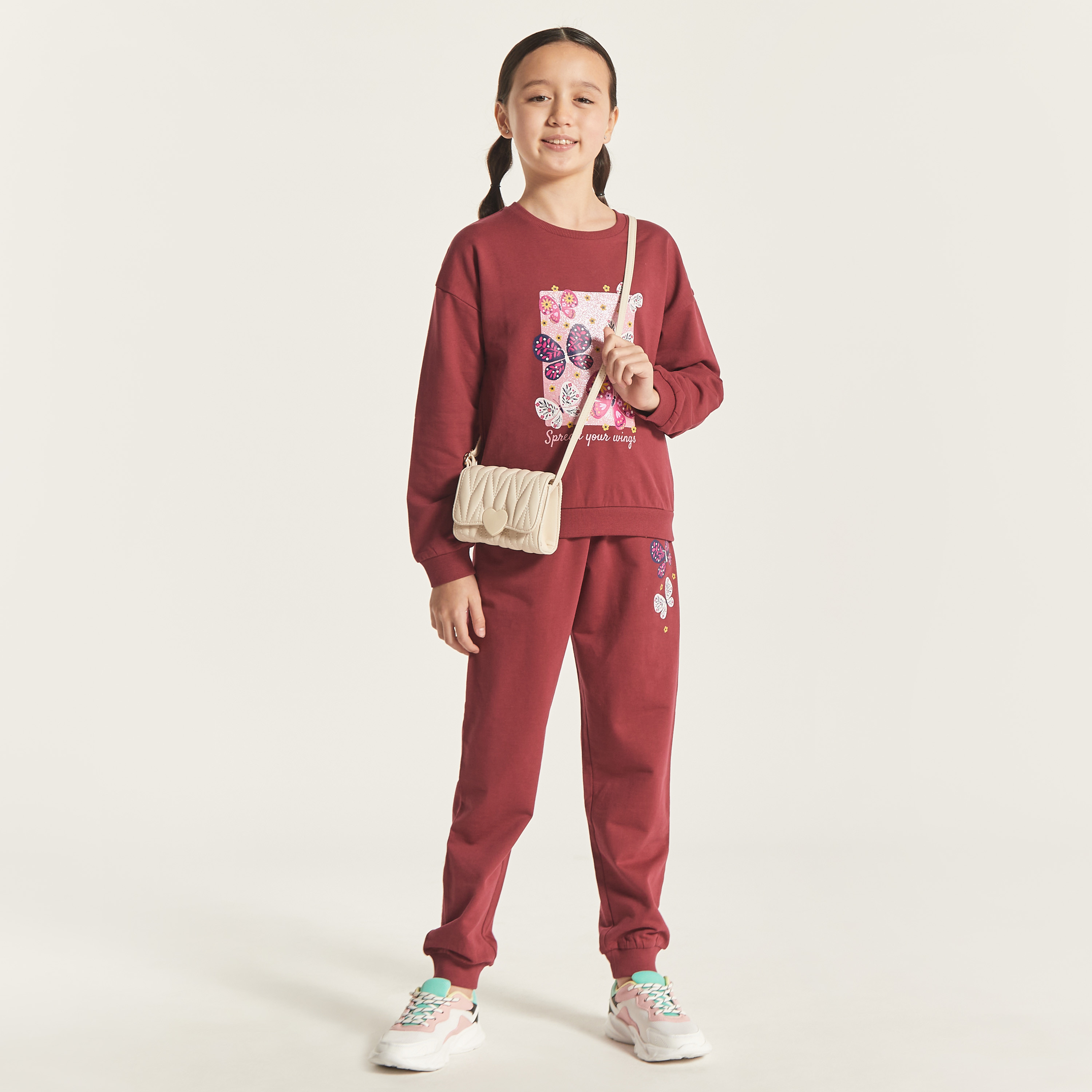 Buy Juniors Butterfly Print Joggers with Drawstring Closure and Pockets Online Mothercare Bahrain