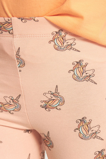 Juniors Unicorn Print Shorts with Elasticated Waistband