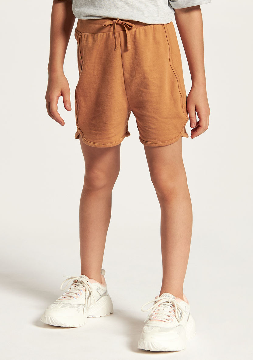 Juniors Solid Shorts with Drawstring Closure - Set of 3-Shorts-image-1
