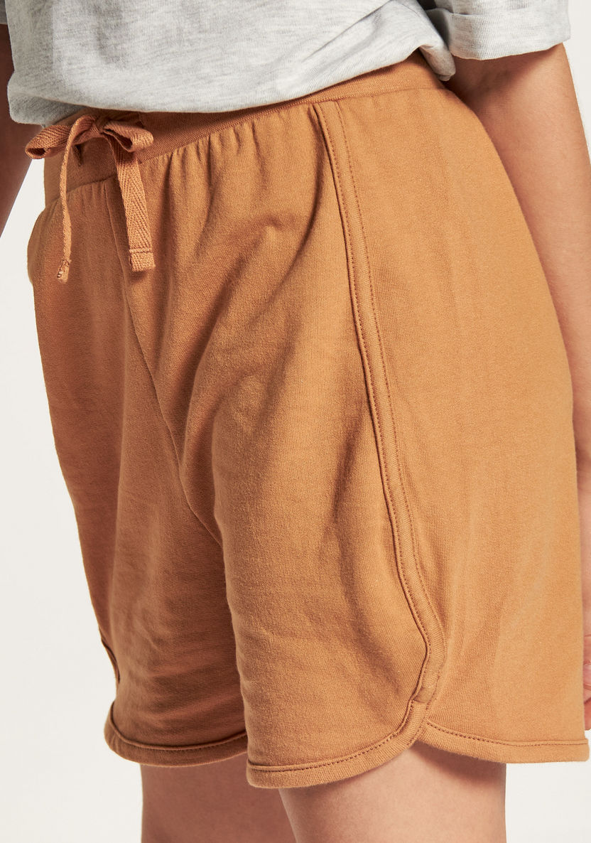 Juniors Solid Shorts with Drawstring Closure - Set of 3-Shorts-image-2
