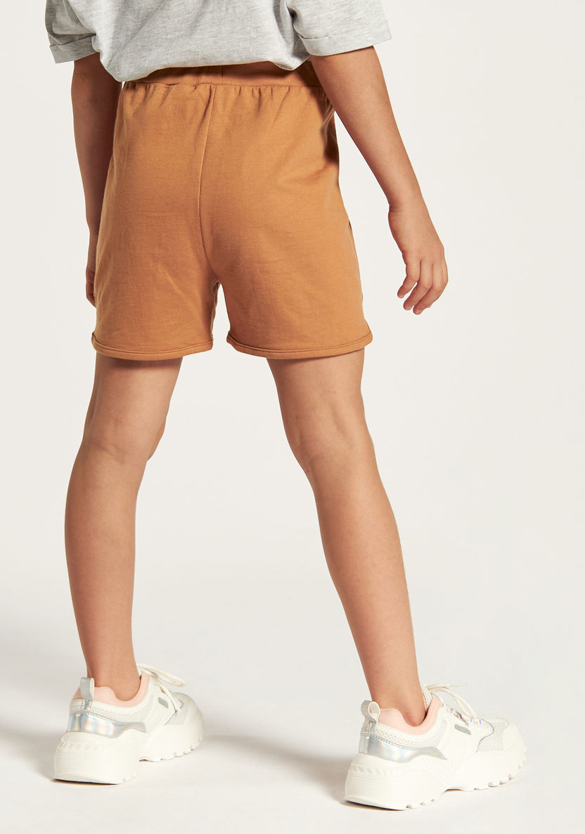 Juniors Solid Shorts with Drawstring Closure - Set of 3-Shorts-image-3