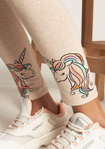 Juniors Unicorn Print Leggings with Elasticated Waistband