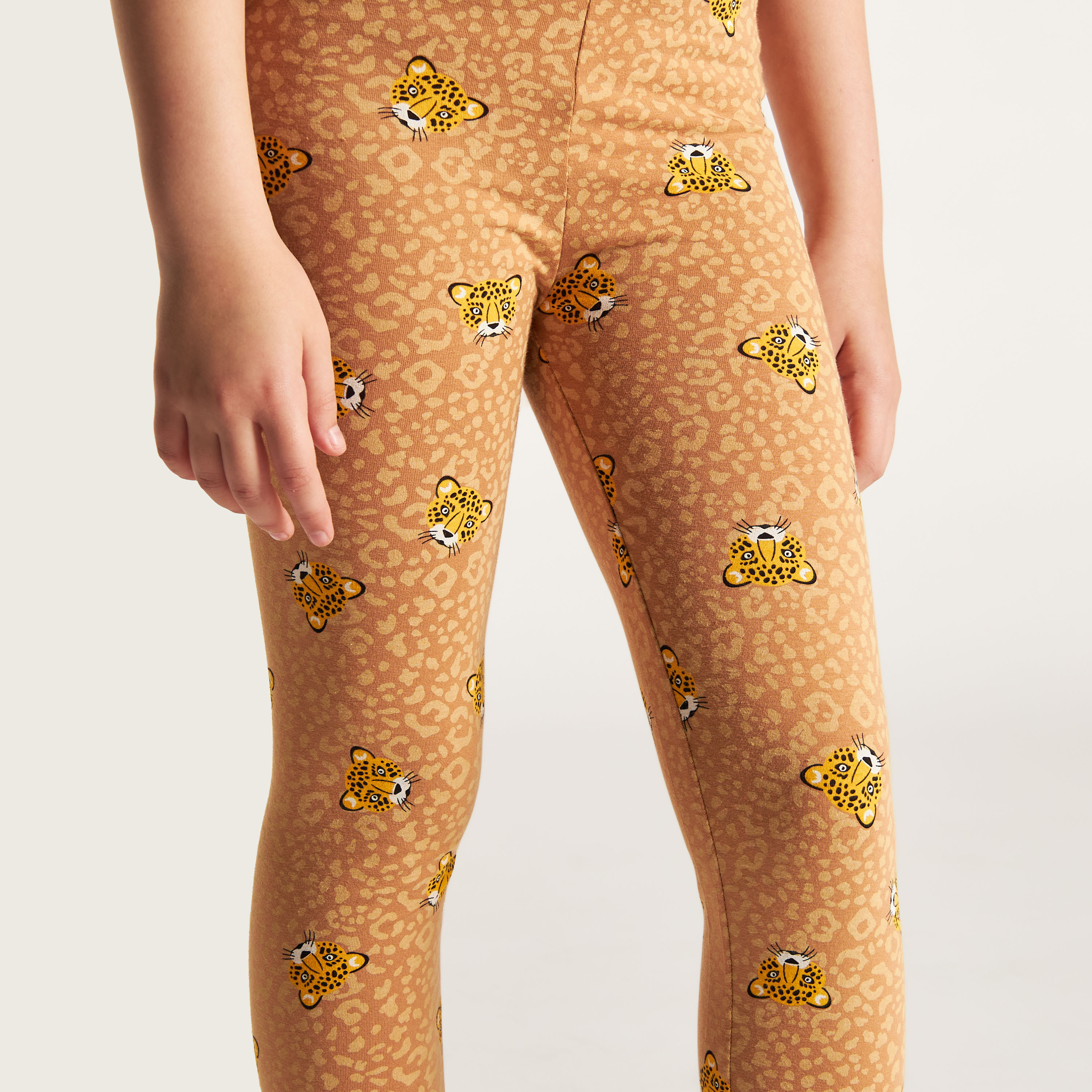 Juniors Animal Print Leggings with Elasticated Waistband-girls-clothing-bottoms-leggings-image-3