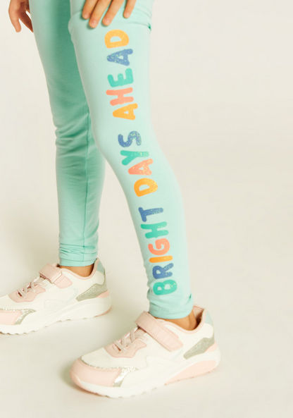 Juniors Printed Mid-Rise Leggings with Elasticated Waistband