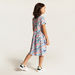 Juniors Printed Round Neck Dress with Short Sleeves-Dresses%2C Gowns and Frocks-thumbnail-2