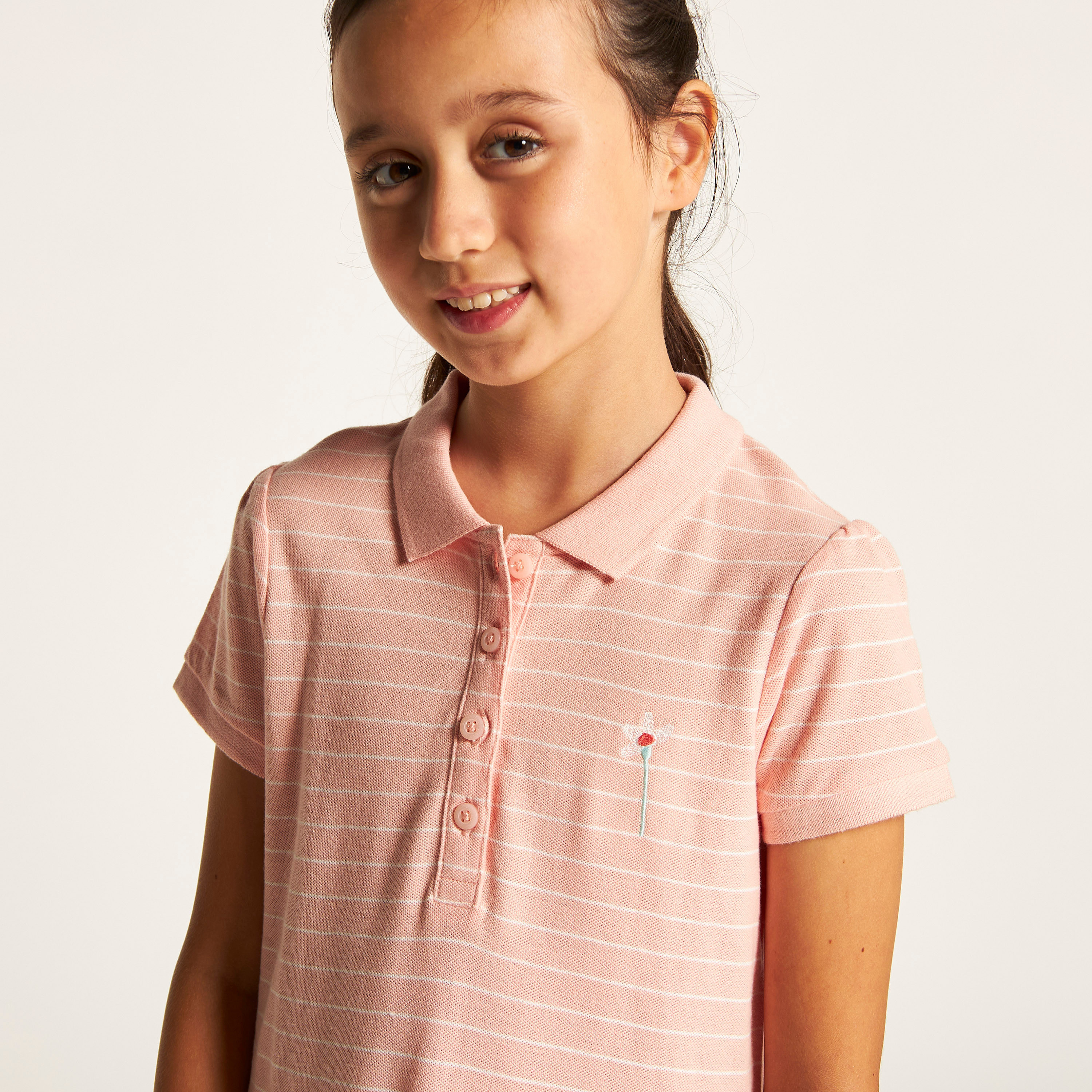 Juniors Striped Drop Waist Dress with Short Sleeves-girls-clothing-dressesandjumpsuits-image-3