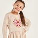 Juniors Printed Long Sleeve Dress with Round Neck-Dresses%2C Gowns and Frocks-thumbnail-2
