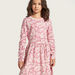 Juniors Printed Round Neck Dress with Long Sleeves-Dresses%2C Gowns and Frocks-thumbnailMobile-2