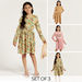 Juniors Printed A-line Dress with Long Sleeves - Set of 3-Dresses%2C Gowns and Frocks-thumbnailMobile-0