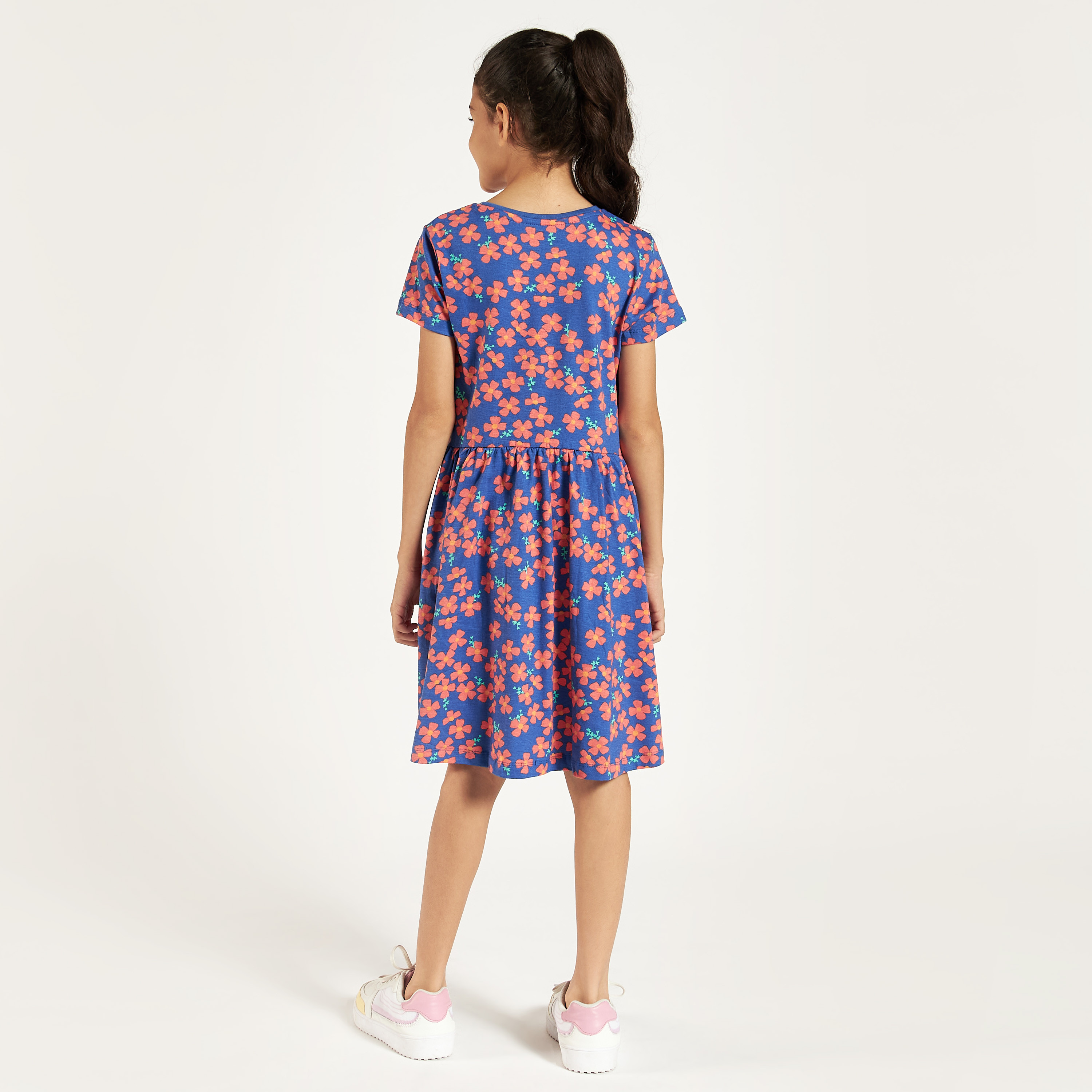 Juniors Printed Round Neck Dress - Set of 3-girls-clothing-multipacks-image-4