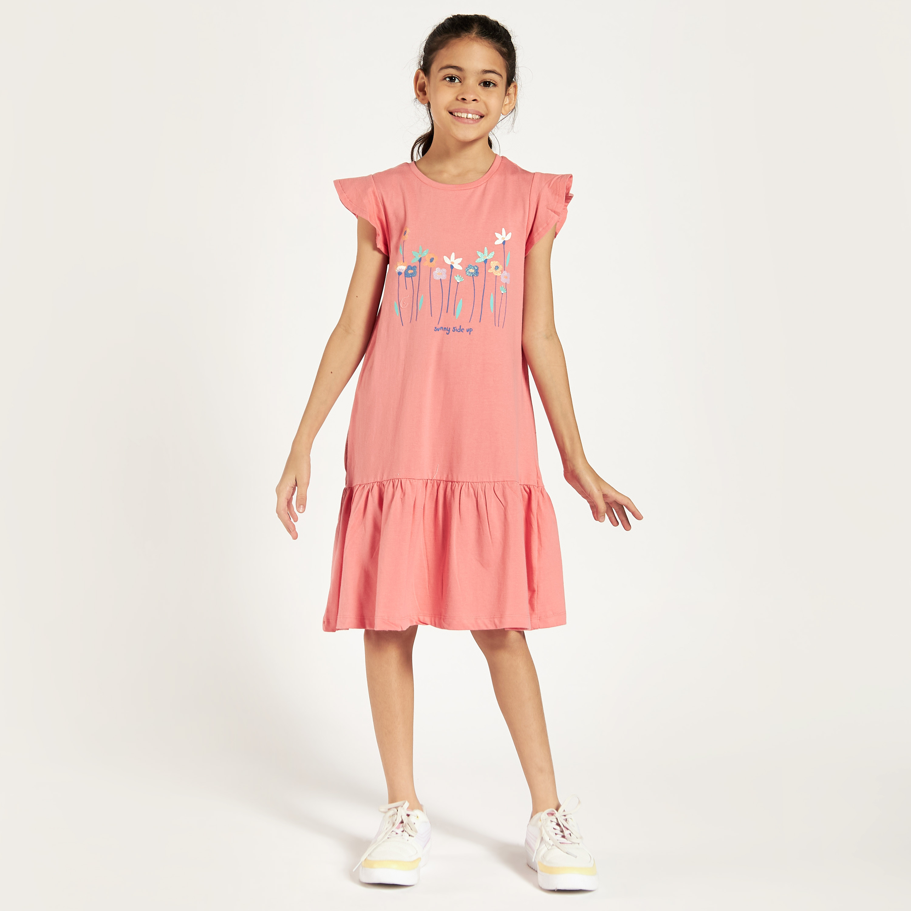 Juniors Printed Round Neck Dress - Set of 3-girls-clothing-multipacks-image-5