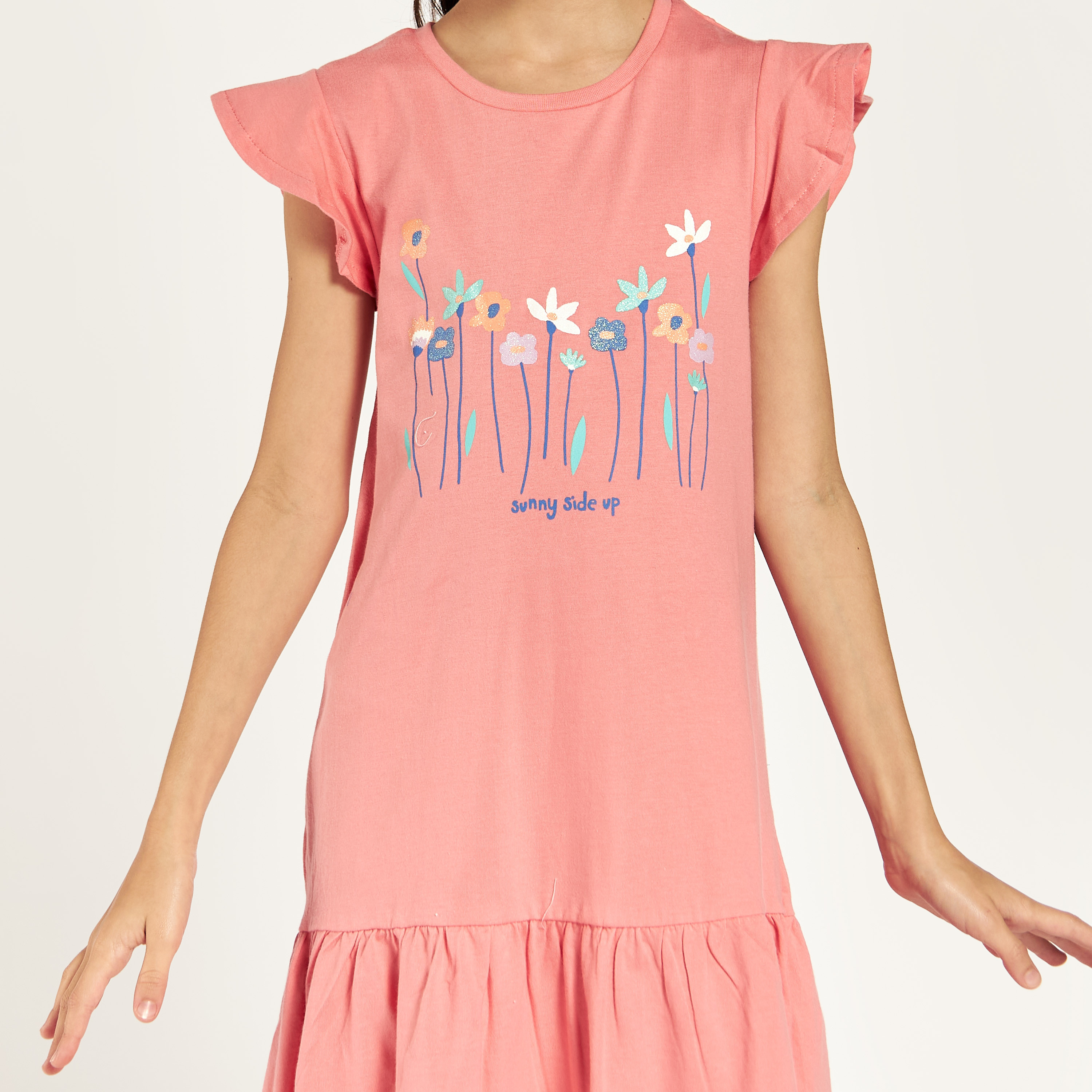 Juniors Printed Round Neck Dress - Set of 3-girls-clothing-multipacks-image-6