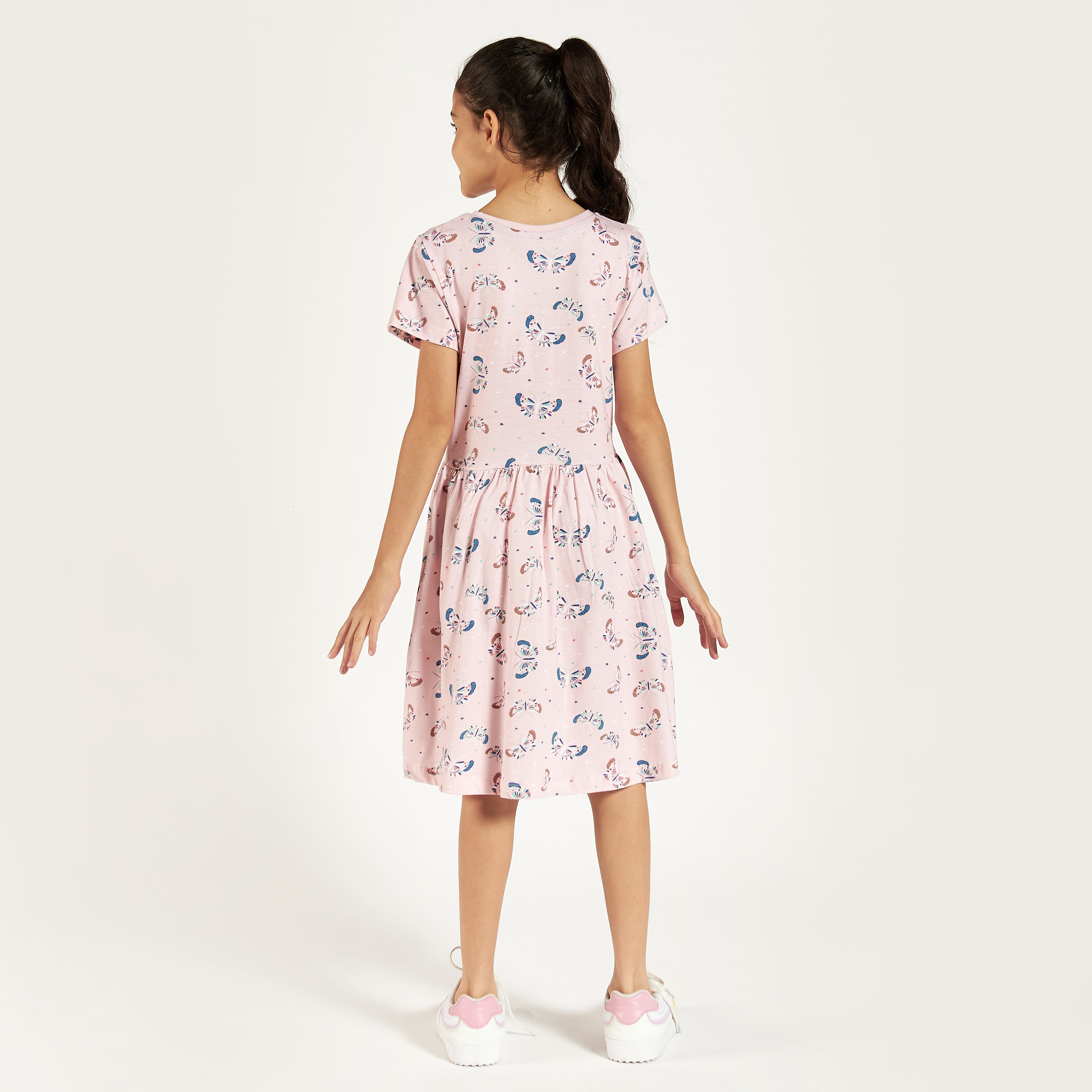 Juniors Printed Round Neck Dress - Set of 3-girls-clothing-multipacks-image-8