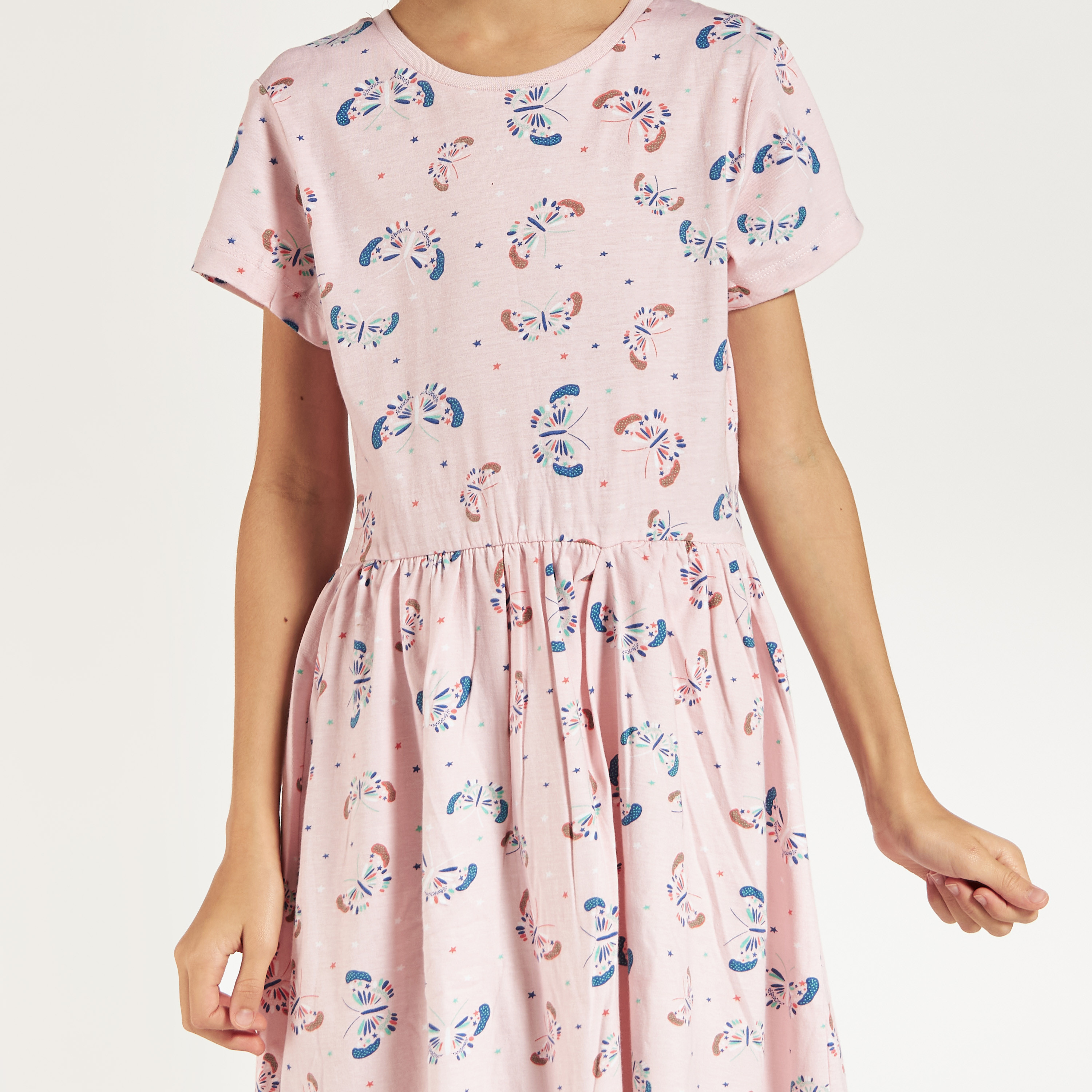 Juniors Printed Round Neck Dress - Set of 3-girls-clothing-multipacks-image-9