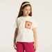 Juniors Crochet Patch Detail T-shirt with Short Sleeves-T Shirts-thumbnail-0