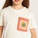Juniors Crochet Patch Detail T-shirt with Short Sleeves-T Shirts-thumbnail-2