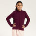 Juniors Solid Top with High Neck and Long Sleeves-T Shirts-thumbnailMobile-1
