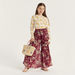 Juniors Floral Print Palazzo Pants with Elasticised Waistband and Slits-Pants-thumbnailMobile-0