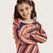 Juniors Striped Long Sleeves Dress and Elasticated Stockings Set-Dresses%2C Gowns and Frocks-thumbnailMobile-4