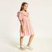 Juniors Printed Square Neck Dress with Short Sleeves and Ruffle Detail-Dresses%2C Gowns and Frocks-thumbnail-1