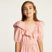 Juniors Printed Square Neck Dress with Short Sleeves and Ruffle Detail-Dresses%2C Gowns and Frocks-thumbnail-2