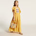 Juniors Tiered Square Neck Dress with Ruffle Sleeves and Crochet Detail-Dresses%2C Gowns and Frocks-thumbnail-0