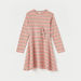 Juniors Striped Round Neck Dress with Long Sleeves and Twist Detail-Dresses%2C Gowns and Frocks-thumbnailMobile-0