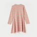Juniors Striped Round Neck Dress with Long Sleeves and Twist Detail-Dresses%2C Gowns and Frocks-thumbnail-3
