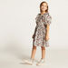Juniors Floral Print A-line Dress with Short Sleeves and Ruffle Detail-Dresses%2C Gowns and Frocks-thumbnail-1