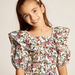 Juniors Floral Print A-line Dress with Short Sleeves and Ruffle Detail-Dresses%2C Gowns and Frocks-thumbnail-2