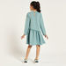 Juniors Textured High Neck Dress with Long Sleeves and Bow Accent-Dresses%2C Gowns and Frocks-thumbnailMobile-3