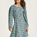Juniors All Over Print Dress with Round Neck and Long Sleeves-Dresses%2C Gowns and Frocks-thumbnailMobile-2