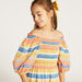 Juniors Striped Off-Shoulder Tiered Dress with Short Sleeves-Dresses%2C Gowns and Frocks-thumbnail-2