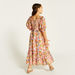 Juniors Floral Print Maxi Dress with Shirred Detail and Puff Sleeves-Dresses%2C Gowns and Frocks-thumbnailMobile-3