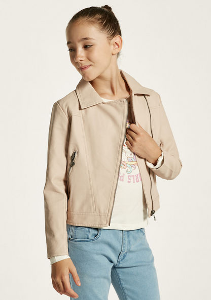 Juniors Solid Jacket with Zip Closure and Pockets-Coats and Jackets-image-1