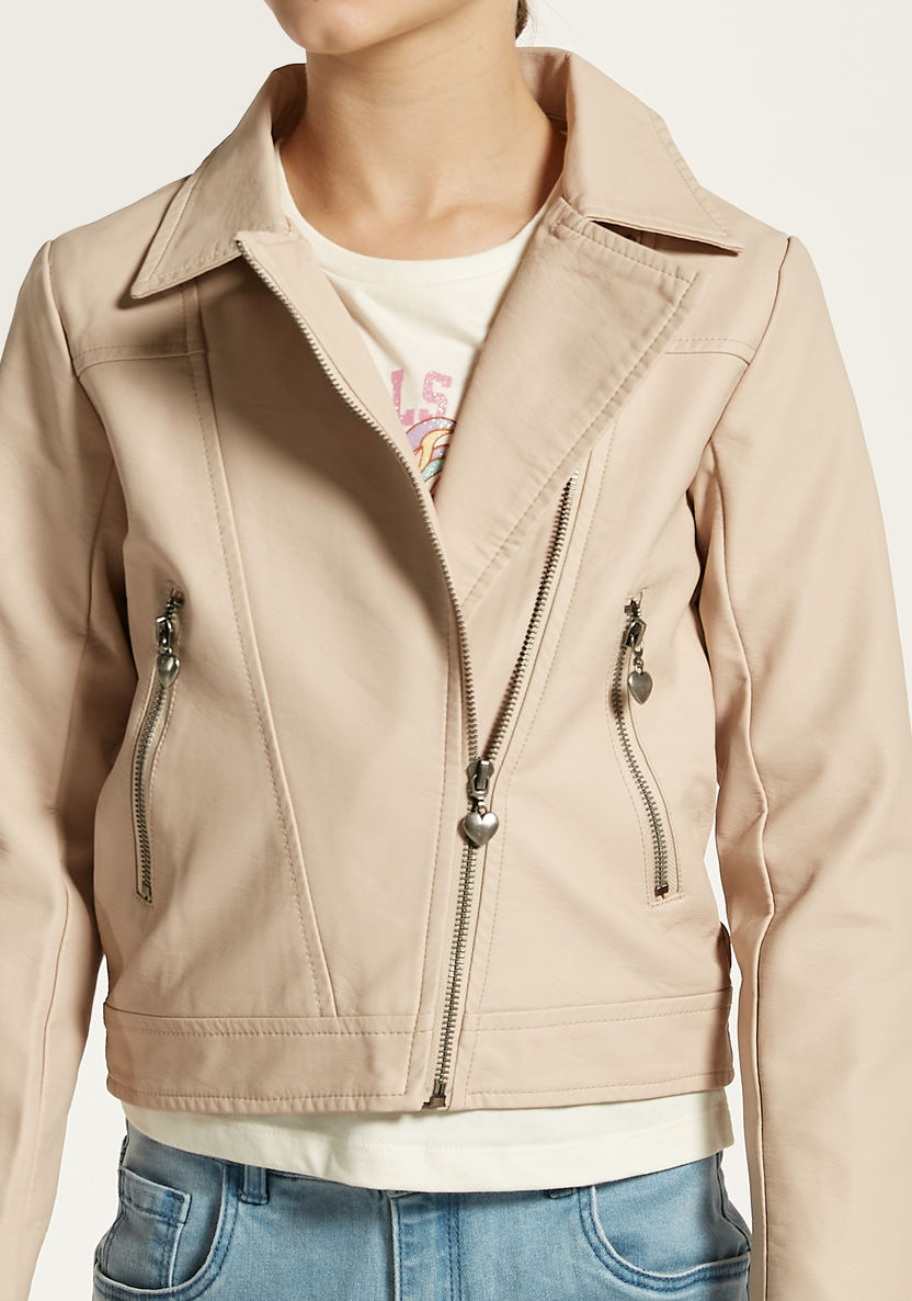 Juniors Solid Jacket with Zip Closure and Pockets-Coats and Jackets-image-2