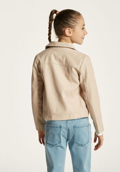 Juniors Solid Jacket with Zip Closure and Pockets-Coats and Jackets-image-3