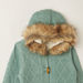Juniors Long Sleeves Cardigan with Faux Fur Lined Hood and Button Closure-Sweaters and Cardigans-thumbnailMobile-1