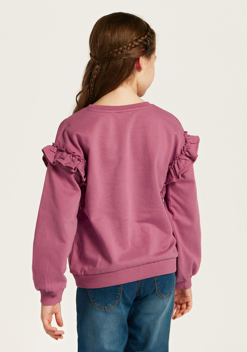 Juniors Butterfly Embroidered Sweatshirt with Long Sleeves-Sweatshirts-image-4
