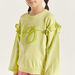 Juniors Typography Textured Sweatshirt with Long Sleeves and Ruffles-Sweatshirts-thumbnailMobile-3