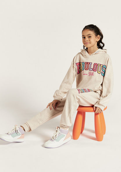 Juniors Typographic Detail Hoodie and Jogger Set