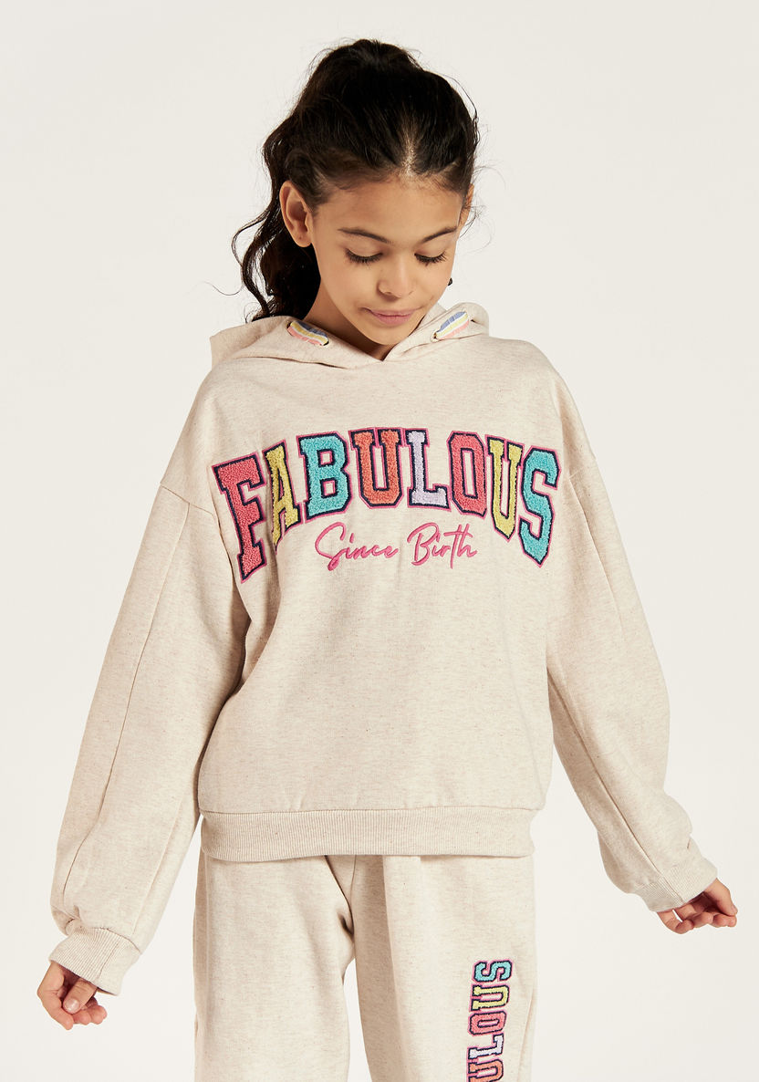 Juniors Typographic Detail Hoodie and Jogger Set-Clothes Sets-image-2